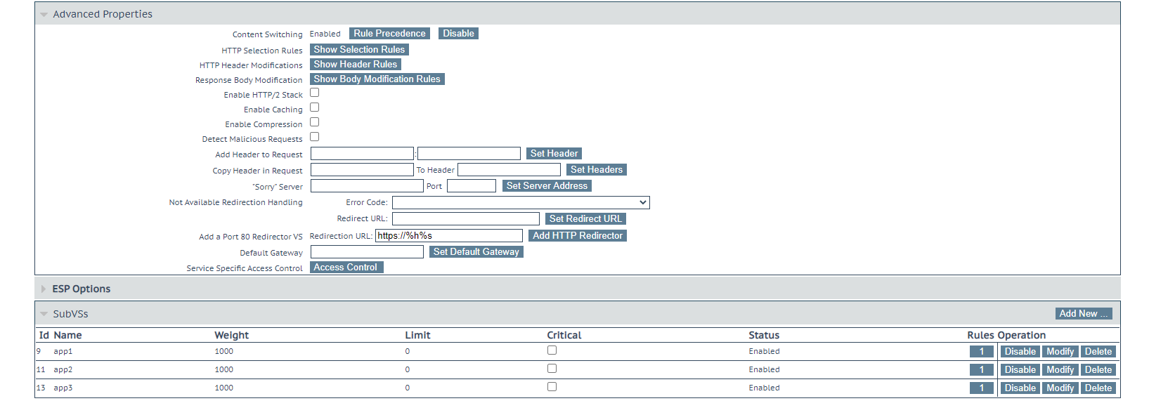 コンテンツスイッチングオプション
